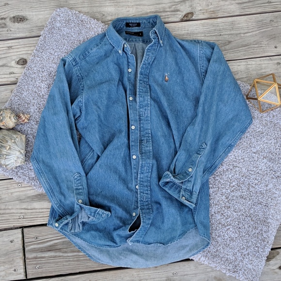 Polo Ralph Lauren Tops - VINTAGE Polo by RL Denim Chambray Button Top, L